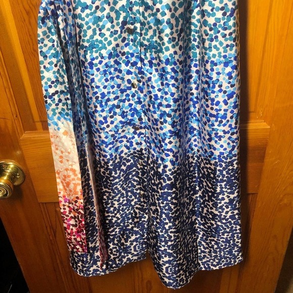 JULIA JORDAN JJ37939 A-Line Tie Waist Belt Multicolor Dot Midi Dress Size 8 NEW - Picture 6 of 11